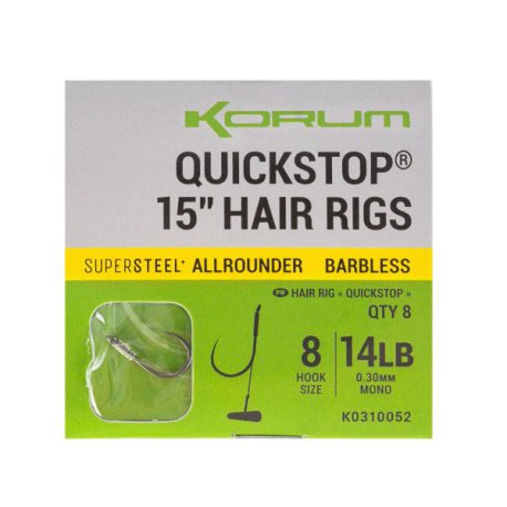 15 Quickstop Hair Rigs Barbless