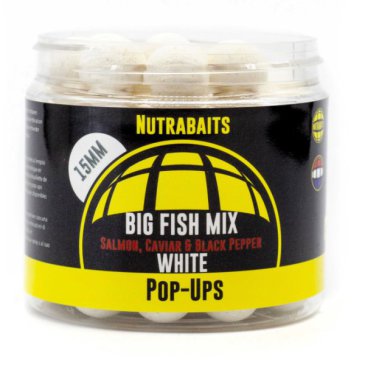 Big Fish Mix Salmon Caviar & Black Pepper White Pop-Ups 15mm